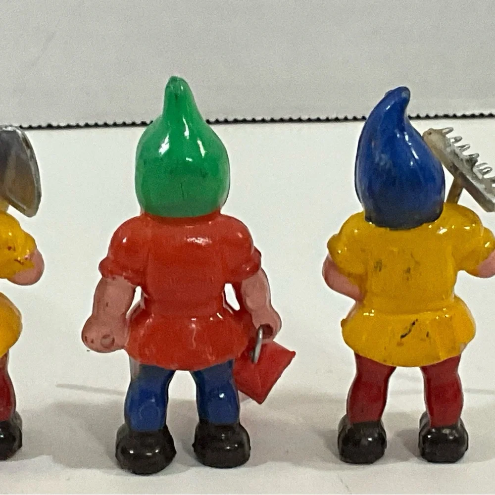 Vintage Snow White and Three Dwarves Cake Toppers Plastic